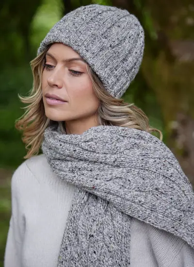 Fisherman Donegal Fleck Ribbed Beanie